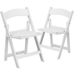 White folding chairs